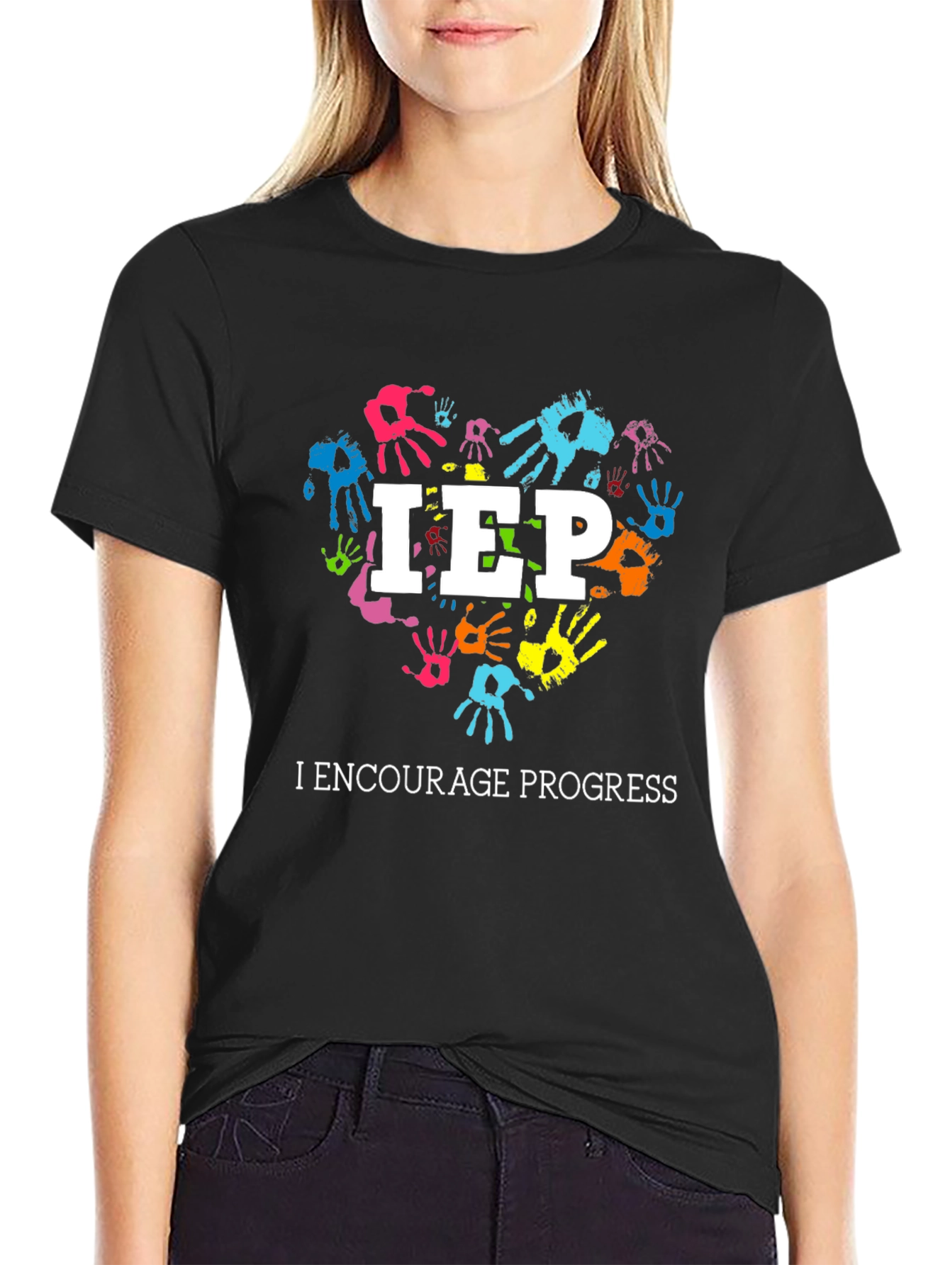 IEP I Encourage Progress Heart Handprint T-Shirt