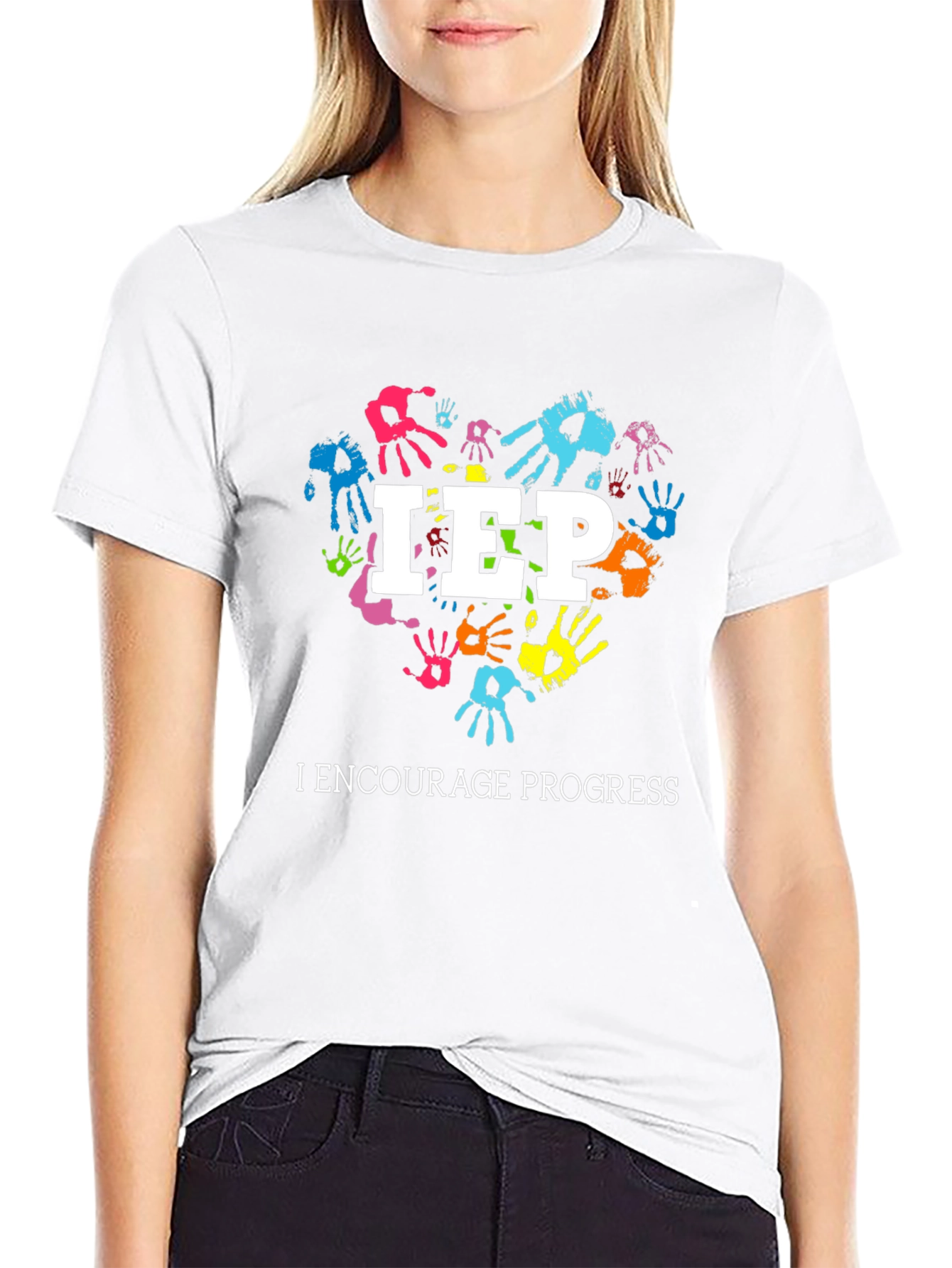 IEP I Encourage Progress Heart Handprint T-Shirt