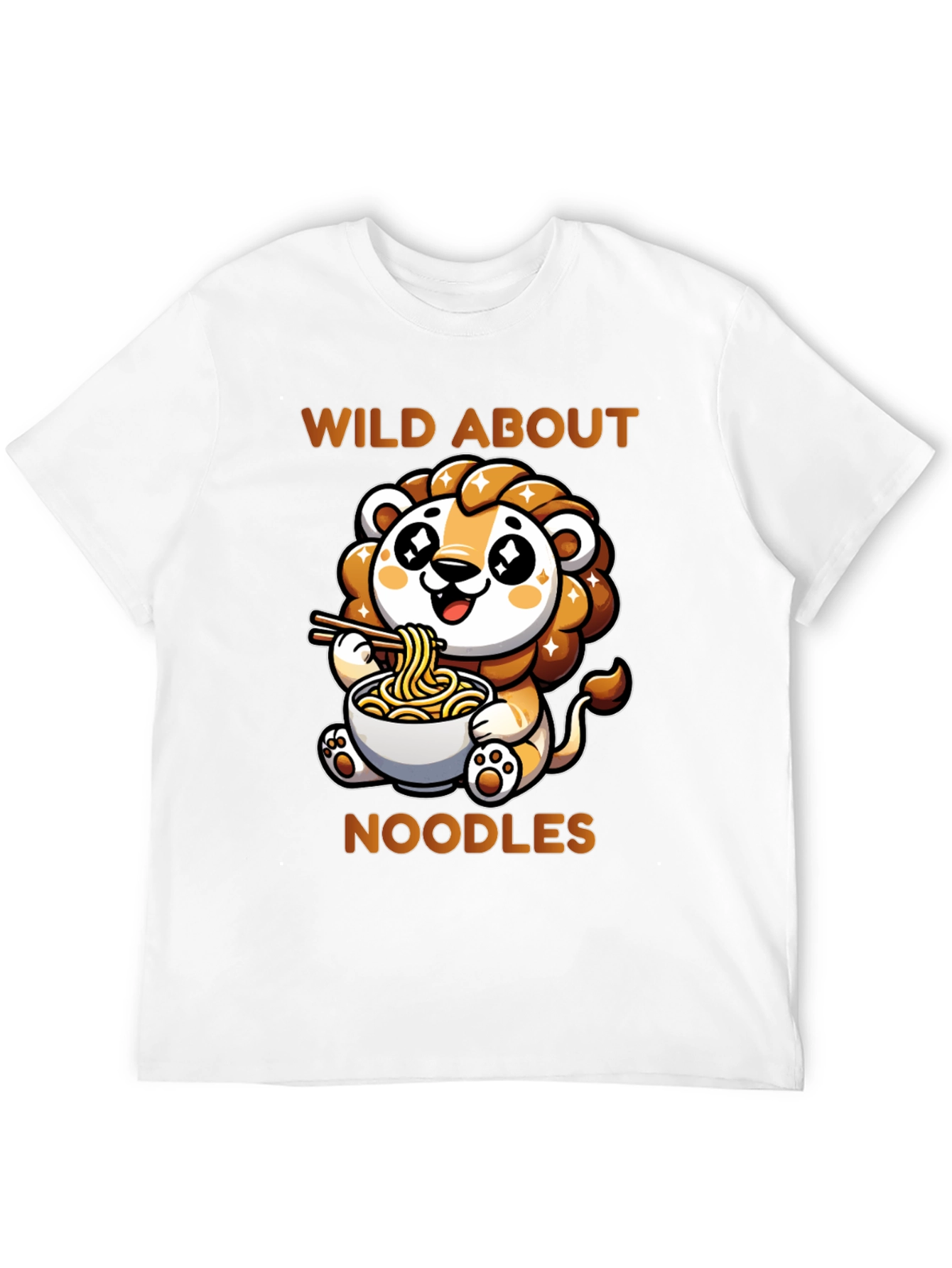 Cute Lion Noodles T-Shirt - Wild About Noodles Design