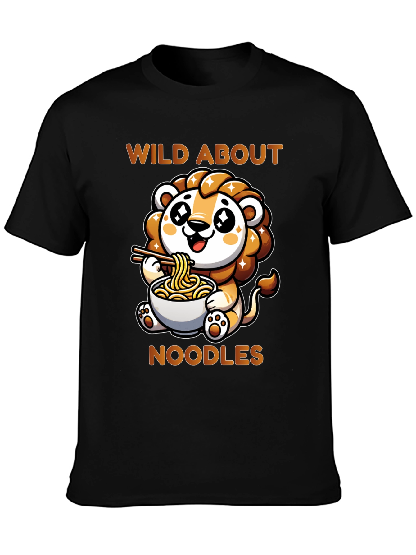 Cute Lion Noodles T-Shirt - Wild About Noodles Design