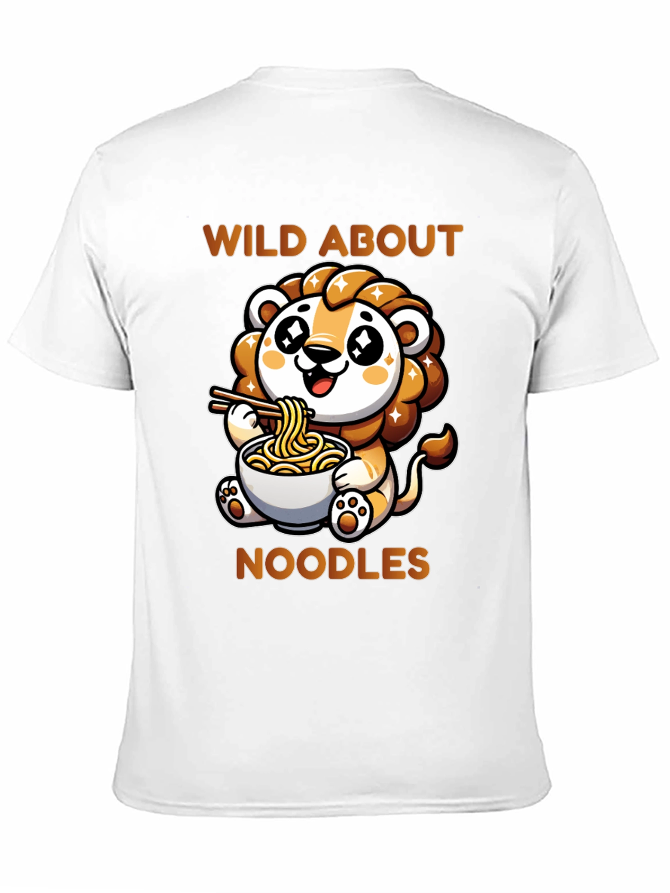 Cute Lion Noodles T-Shirt - Wild About Noodles Design