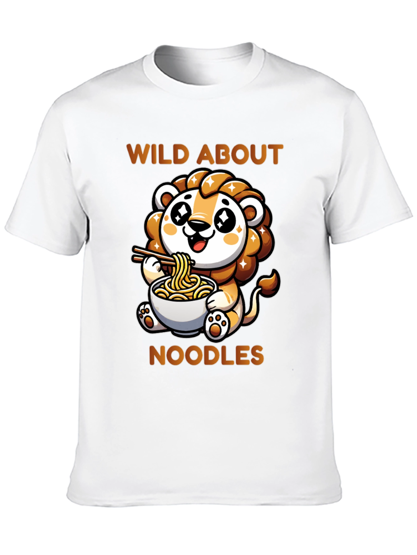 Cute Lion Noodles T-Shirt - Wild About Noodles Design