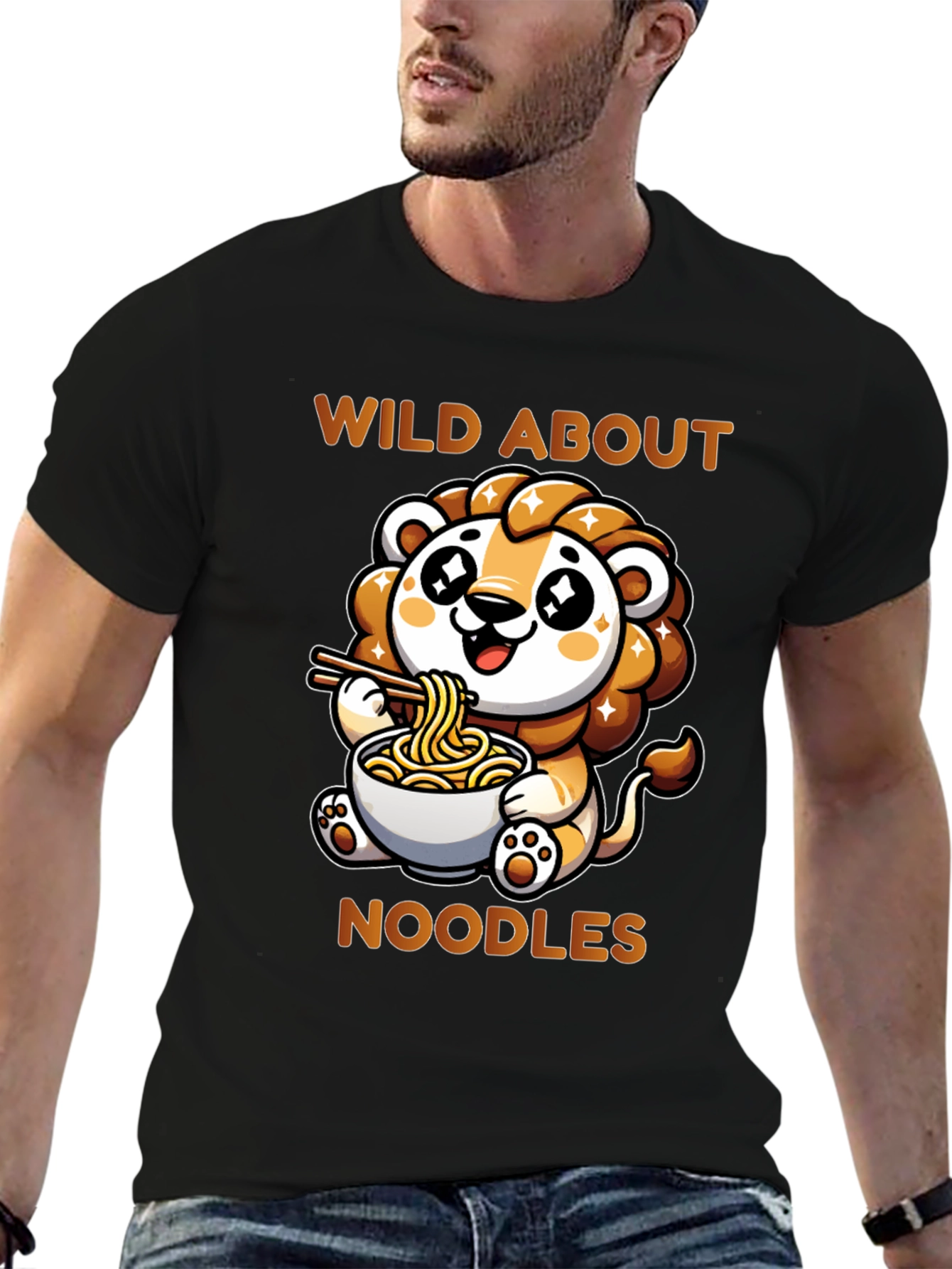 Cute Lion Noodles T-Shirt - Wild About Noodles Design