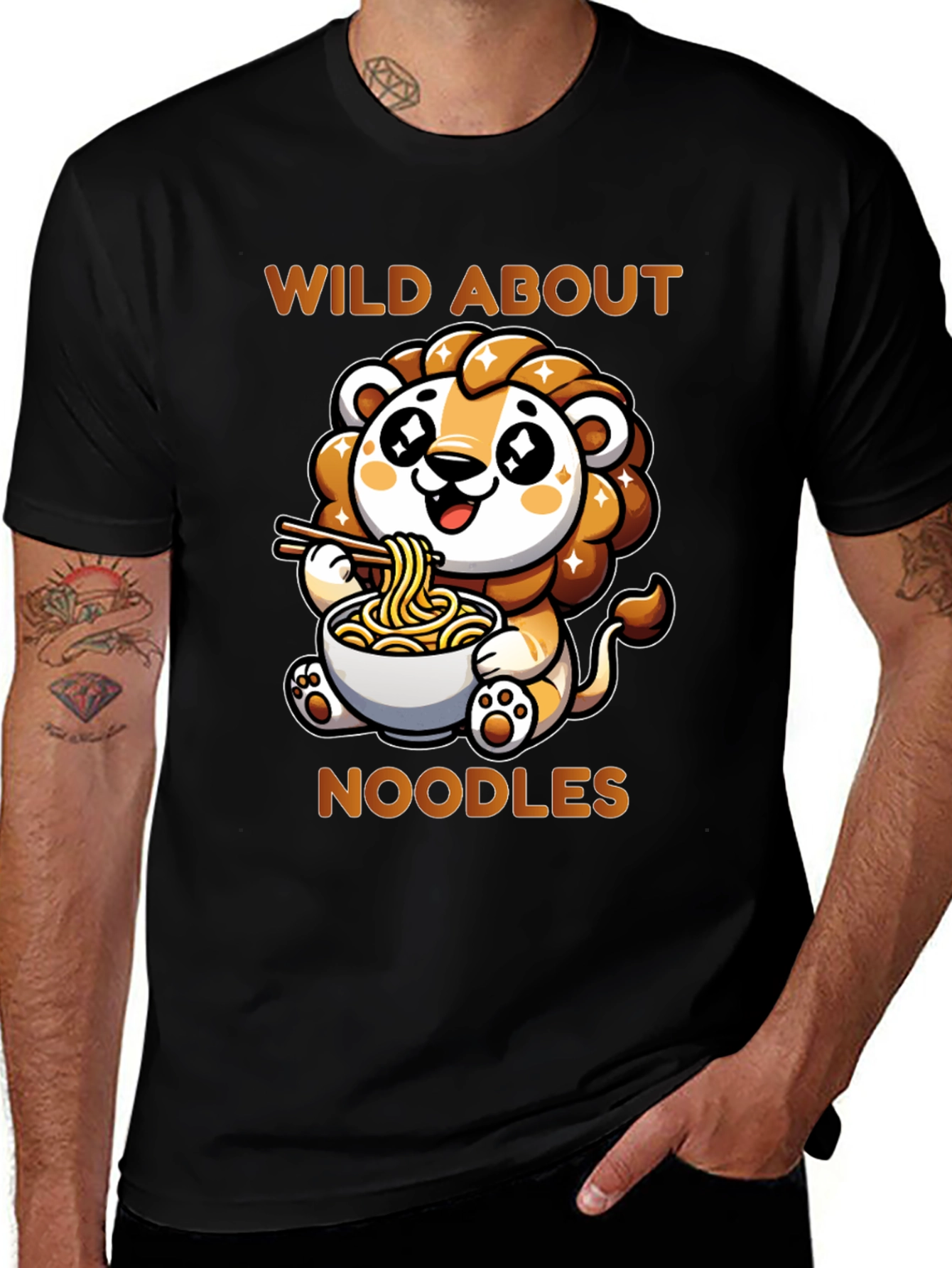 Cute Lion Noodles T-Shirt - Wild About Noodles Design