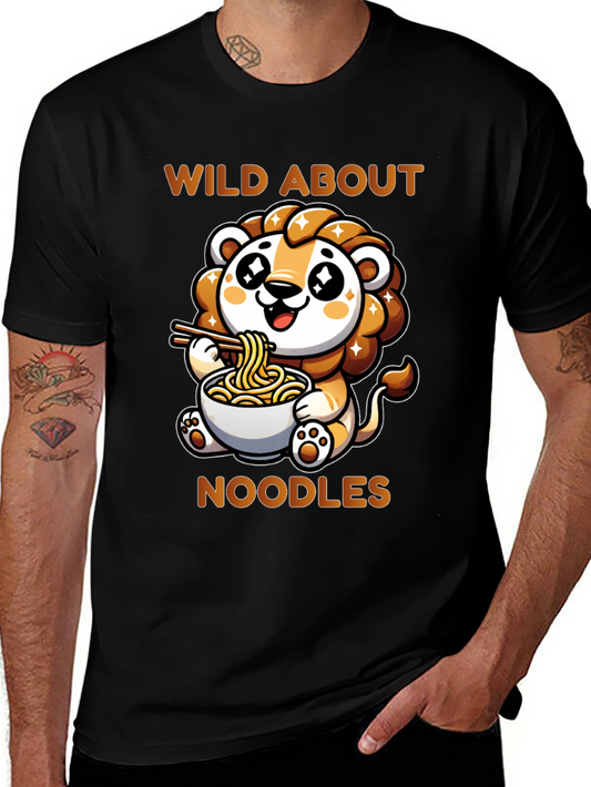 Cute Lion Noodles T-Shirt - Wild About Noodles Design
