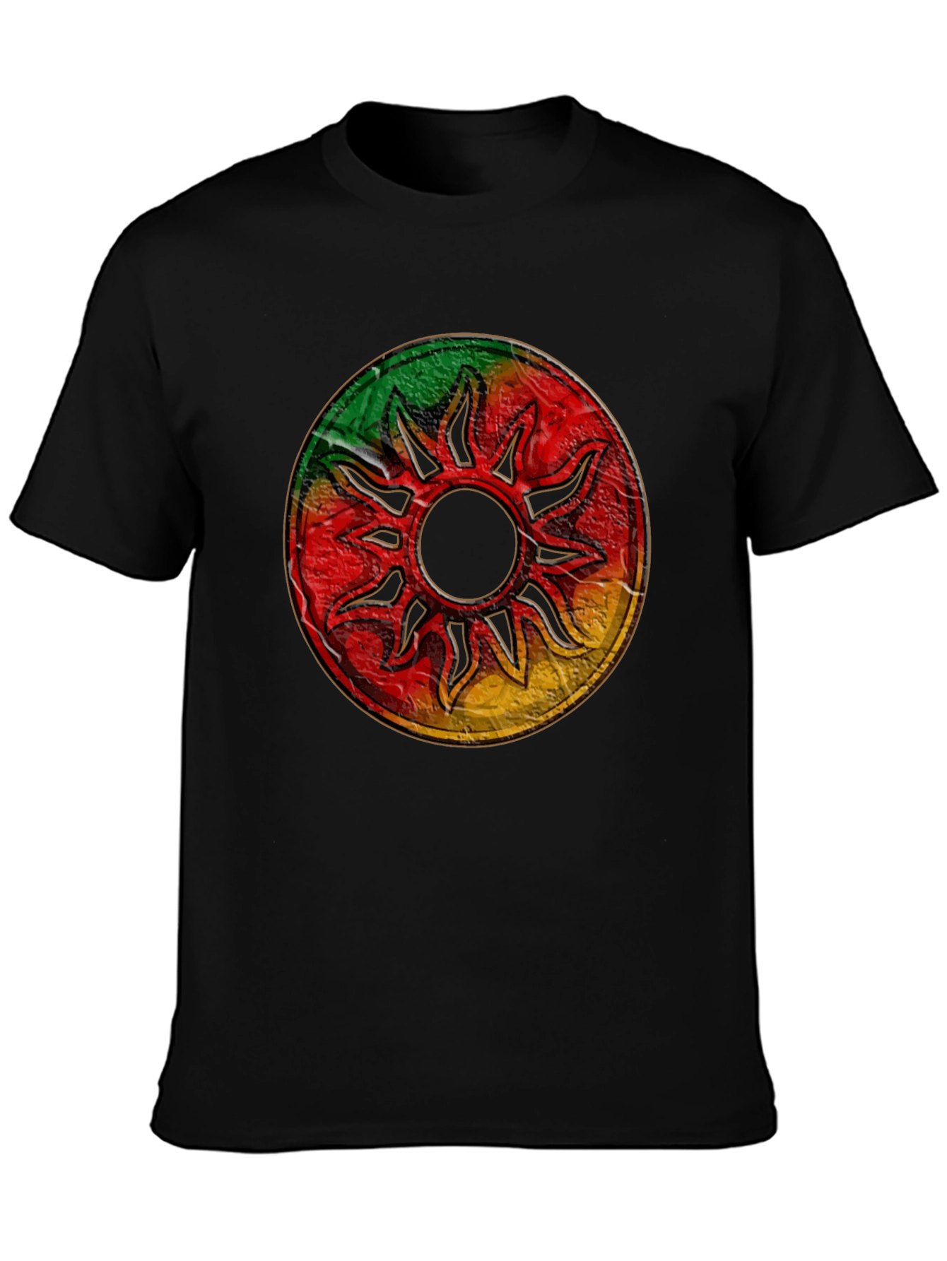 Rasta Sun Graphic Black T-Shirt