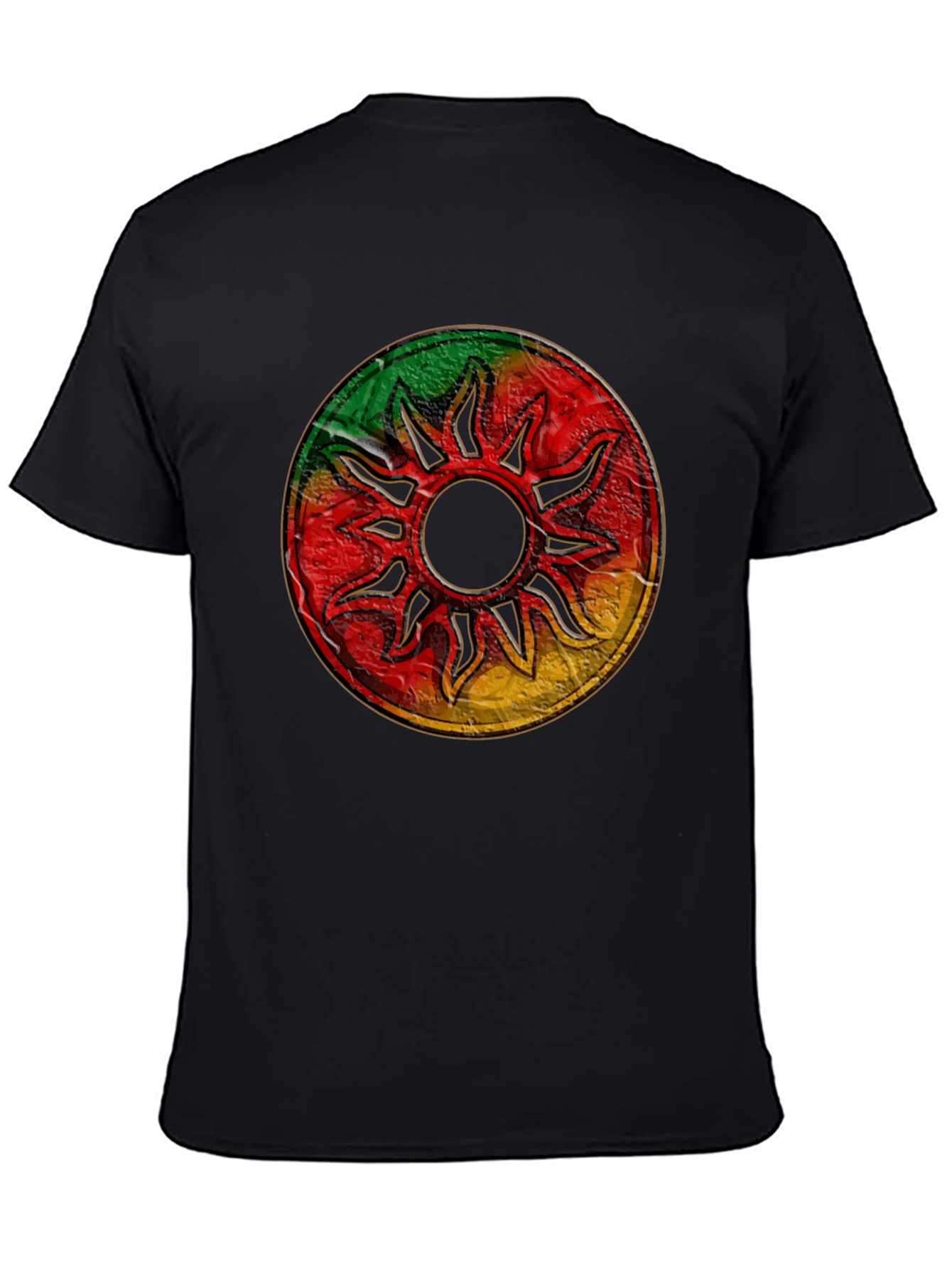 Rasta Sun Graphic Black T-Shirt