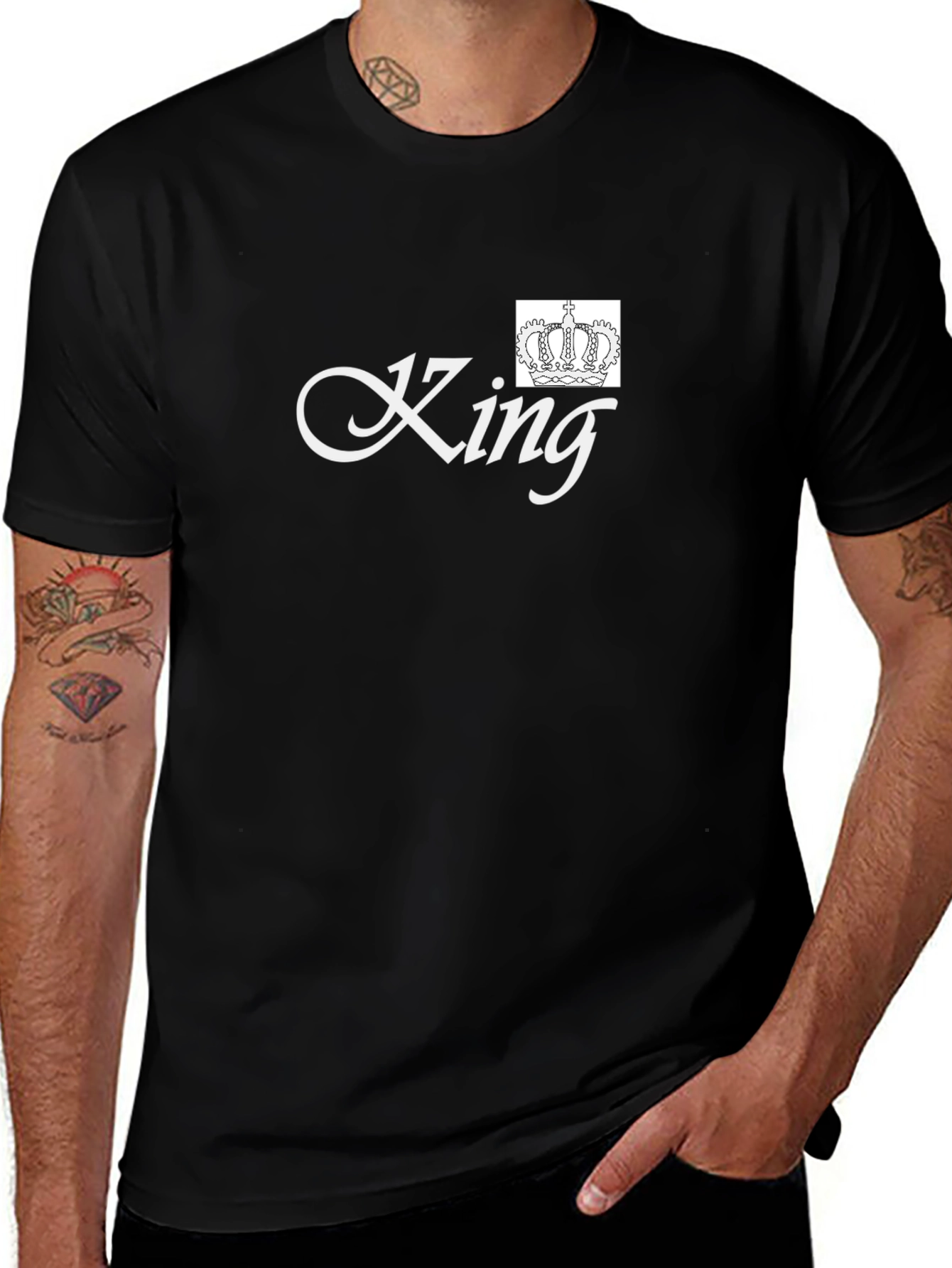 King Graphic Black T-Shirt - Crown Design