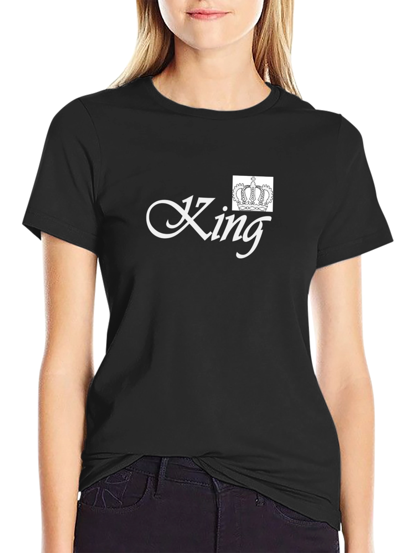King Graphic Black T-Shirt - Crown Design