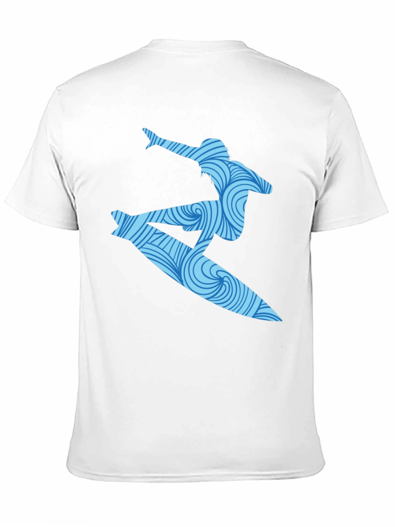 Surfer Wave Graphic T-Shirt - Black Cotton Blend