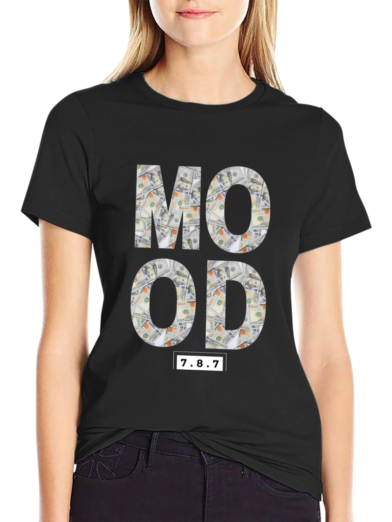 Money Mood Black Graphic T-Shirt