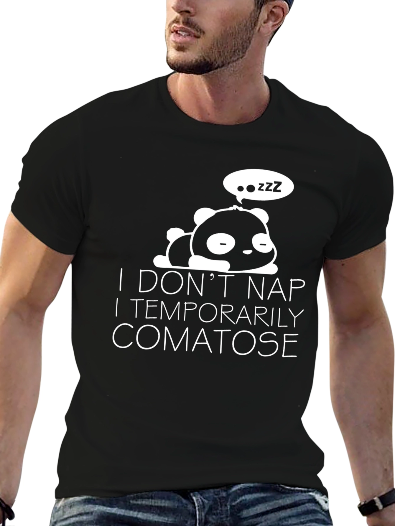 Comatose Panda Graphic T-Shirt