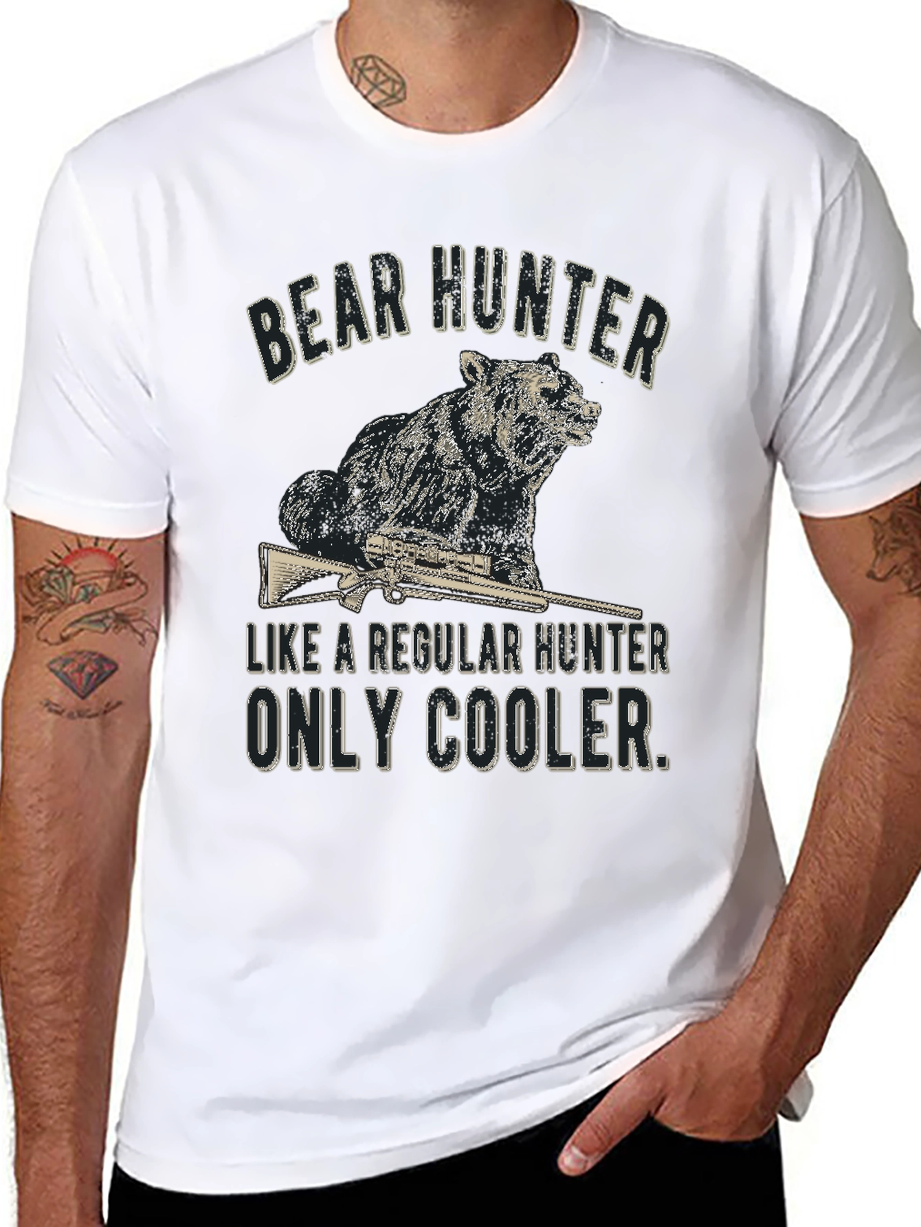 Bear Hunter Graphic Tee - Cool & Casual