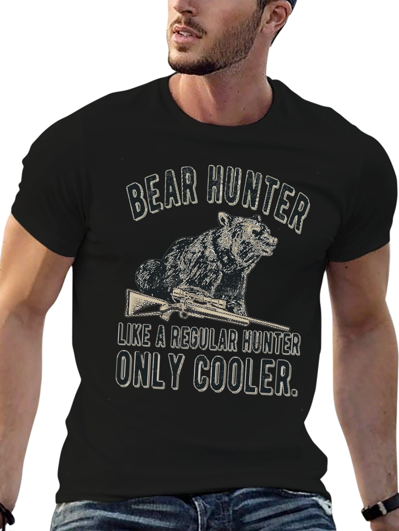 Bear Hunter Graphic Tee - Cool & Casual