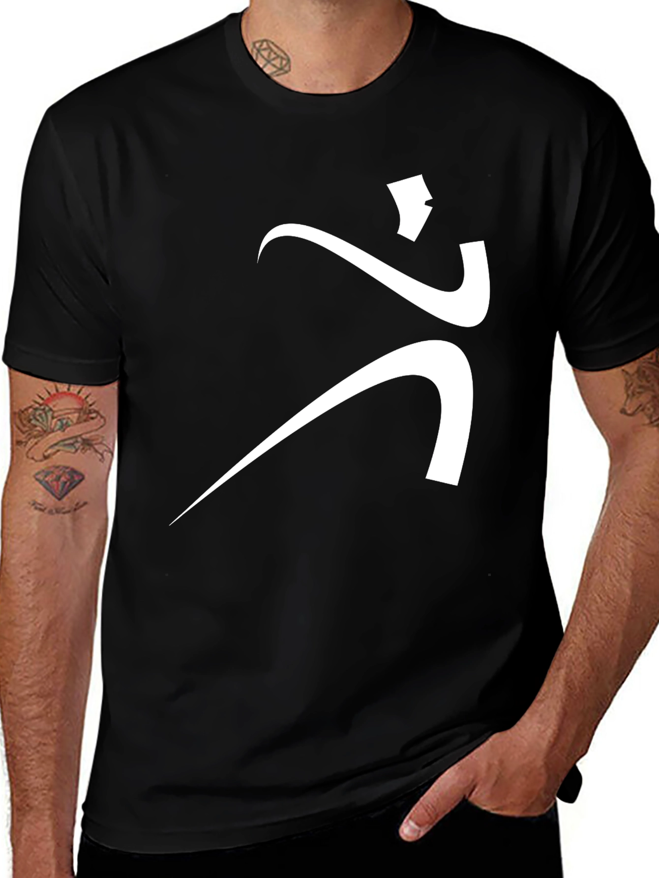 Modern Art Graphic Tee - Black