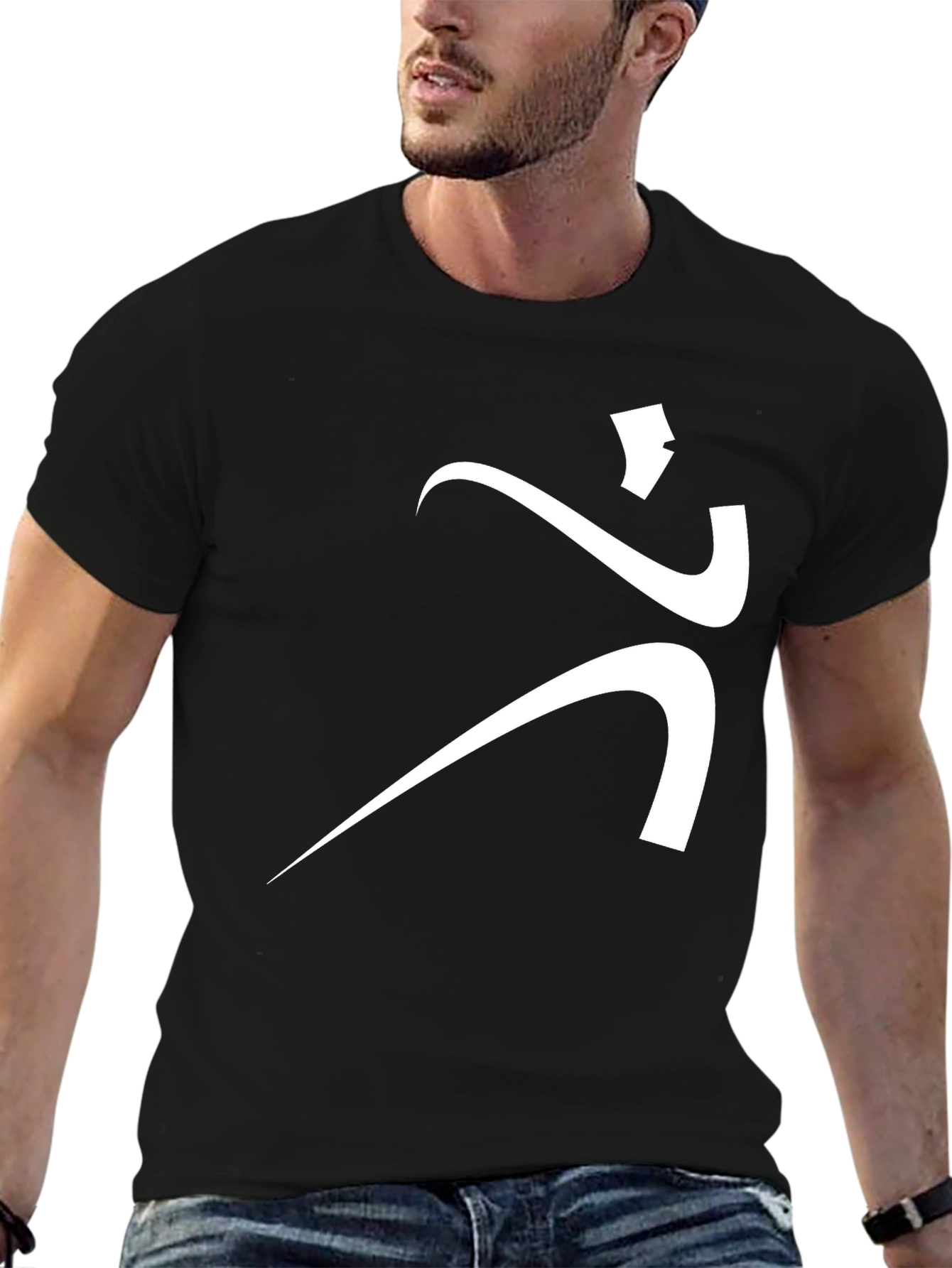 Modern Art Graphic Tee - Black