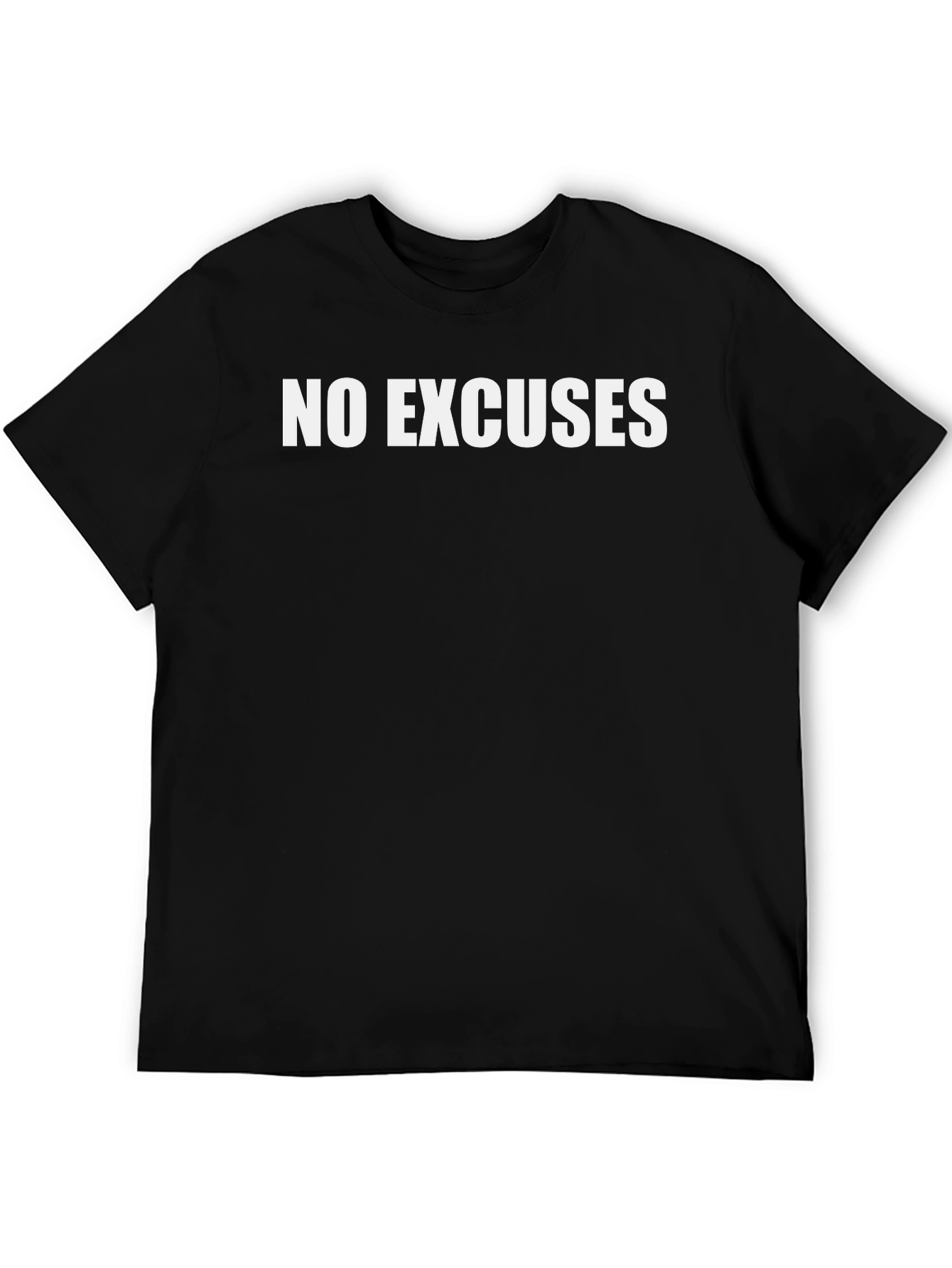 No Excuses Black Graphic Tee - Motivational Shirt