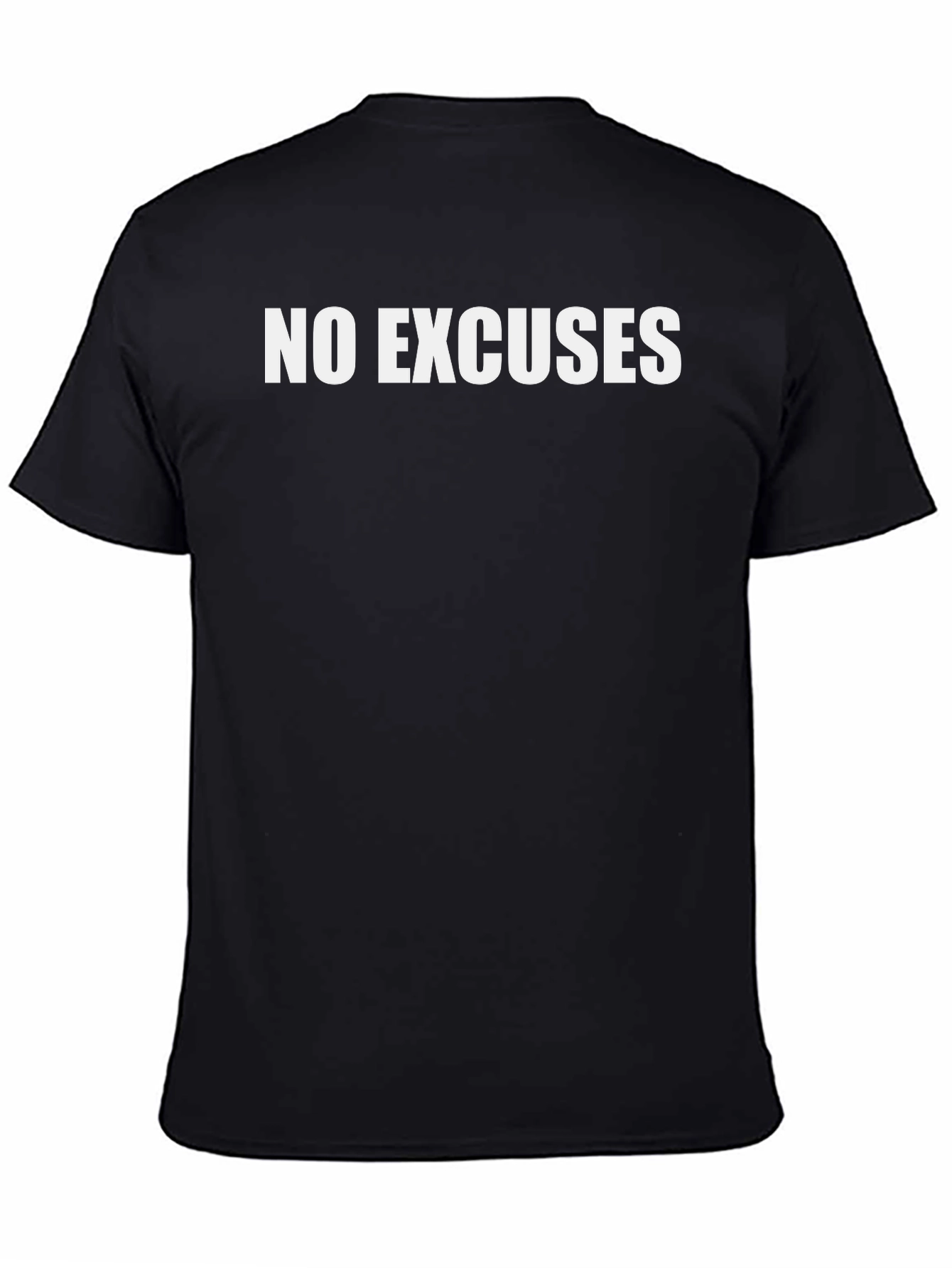 No Excuses Black Graphic Tee - Motivational Shirt