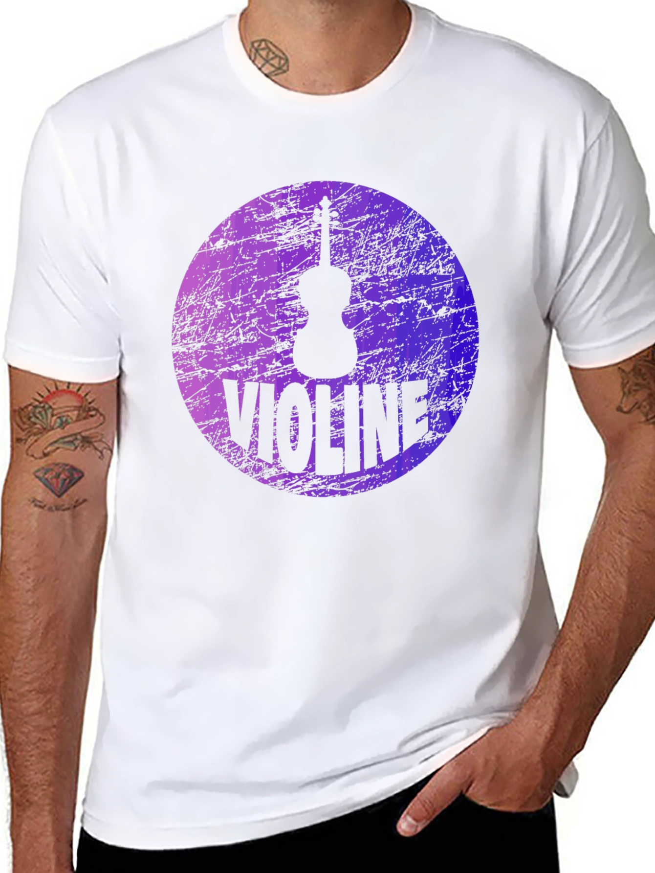 Violin Graphic Black T-Shirt