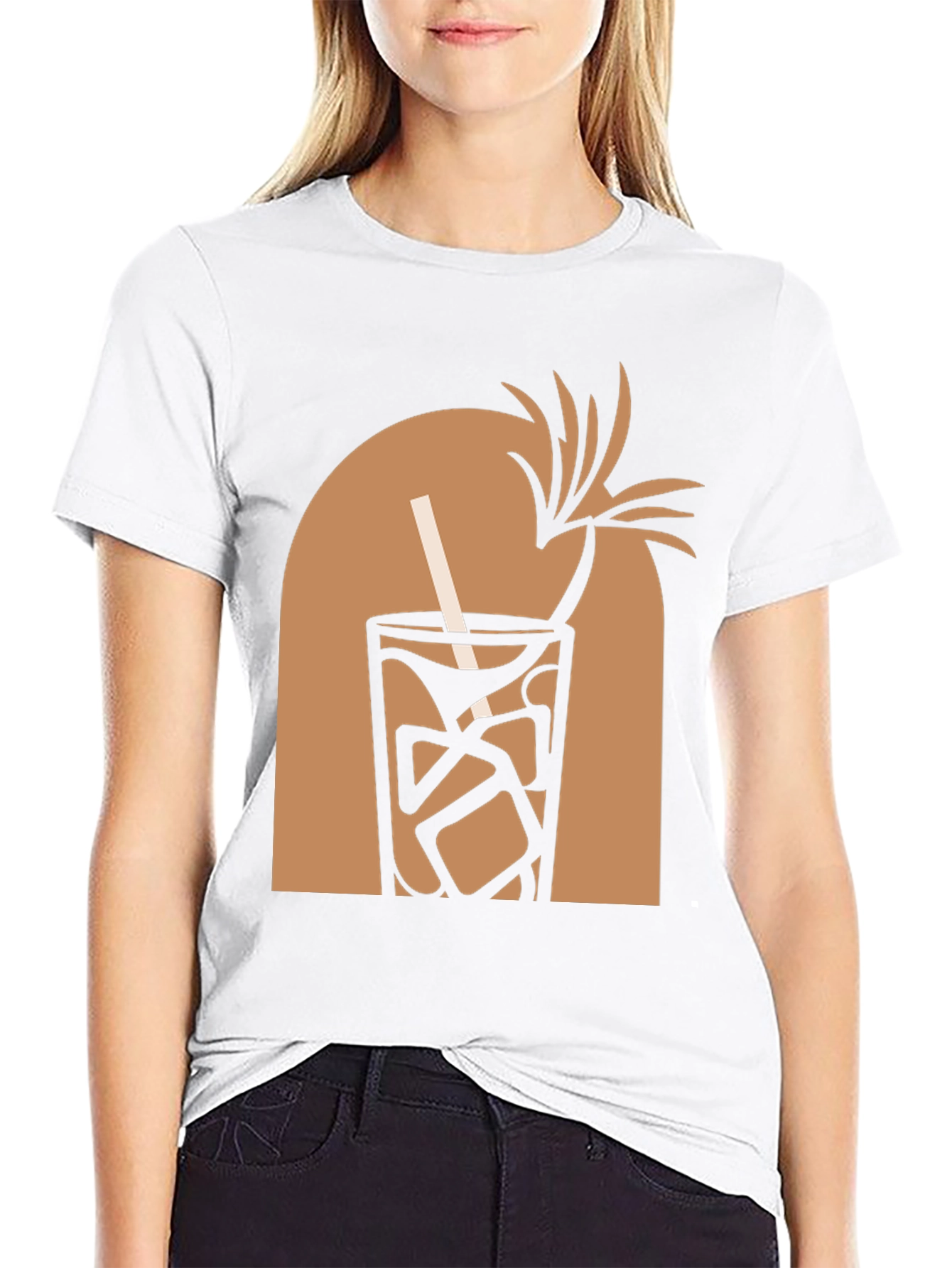 Tropical Cocktail Graphic Tee - Black
