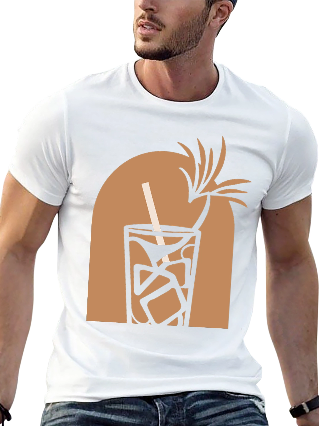 Tropical Cocktail Graphic Tee - Black