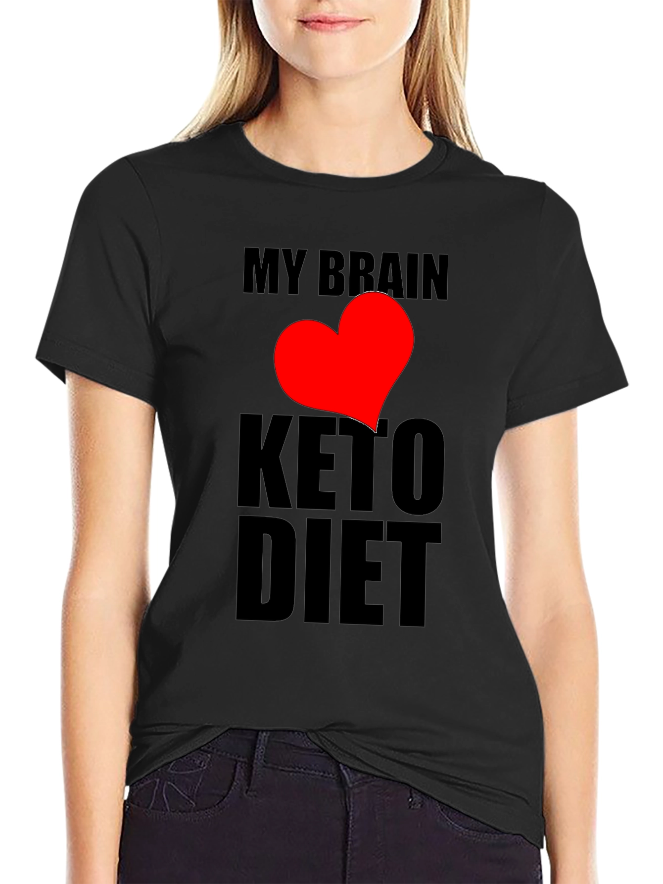 My Brain Loves Keto Diet Black T-Shirt