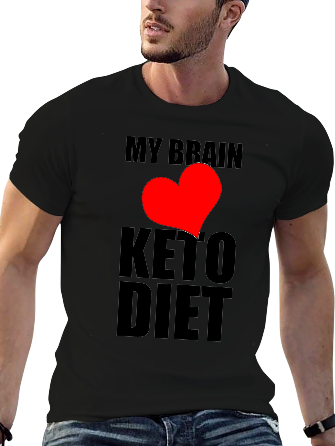 My Brain Loves Keto Diet Black T-Shirt