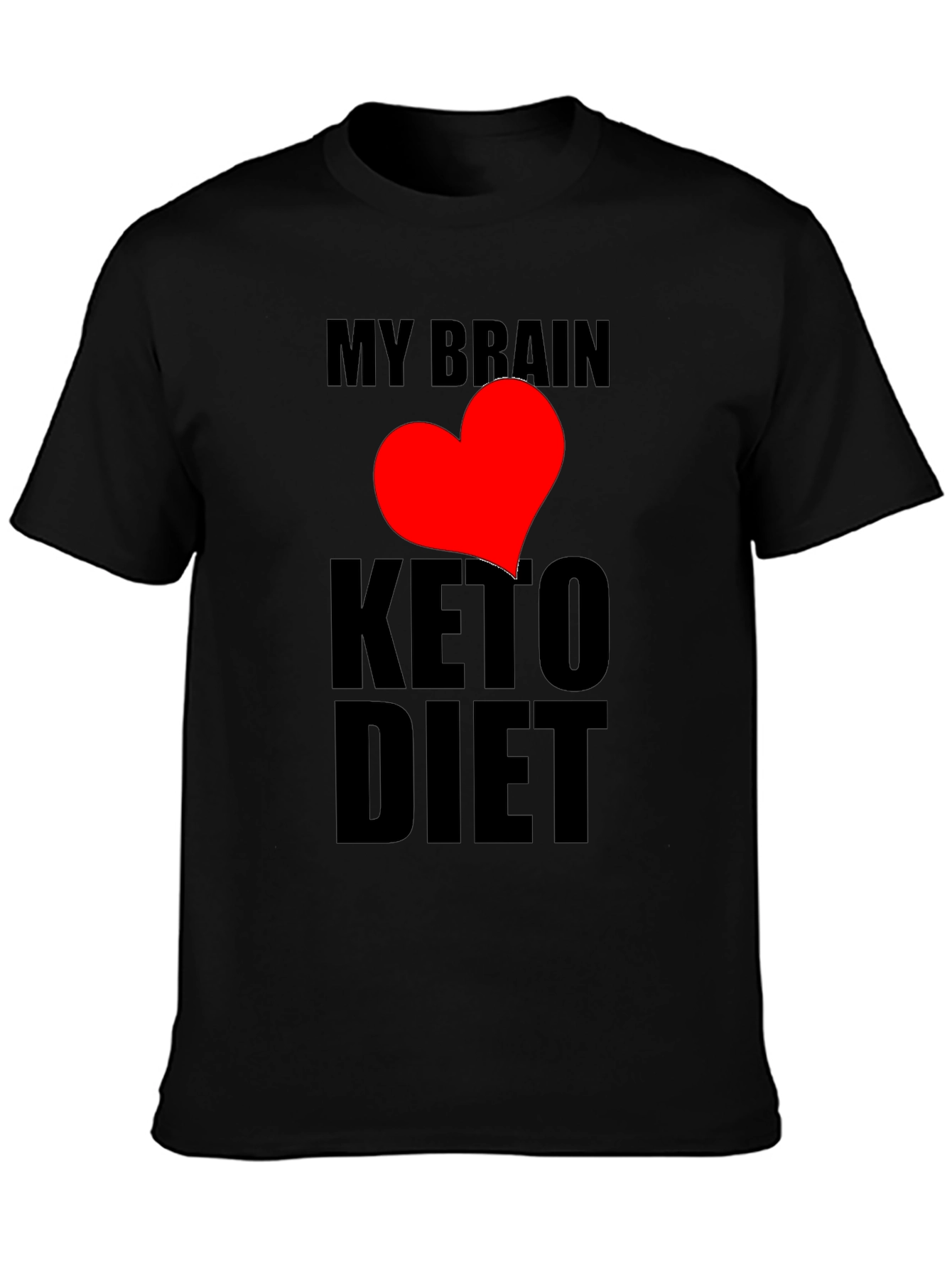 My Brain Loves Keto Diet Black T-Shirt