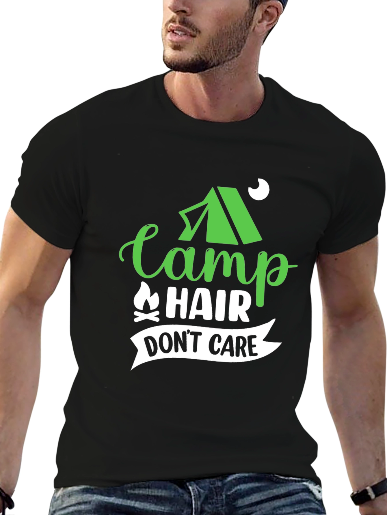 Camp Hair Dont Care Black T-Shirt
