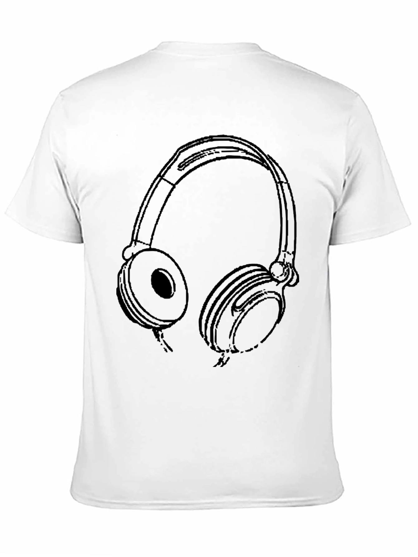 Cool Headphones Graphic Black T-Shirt