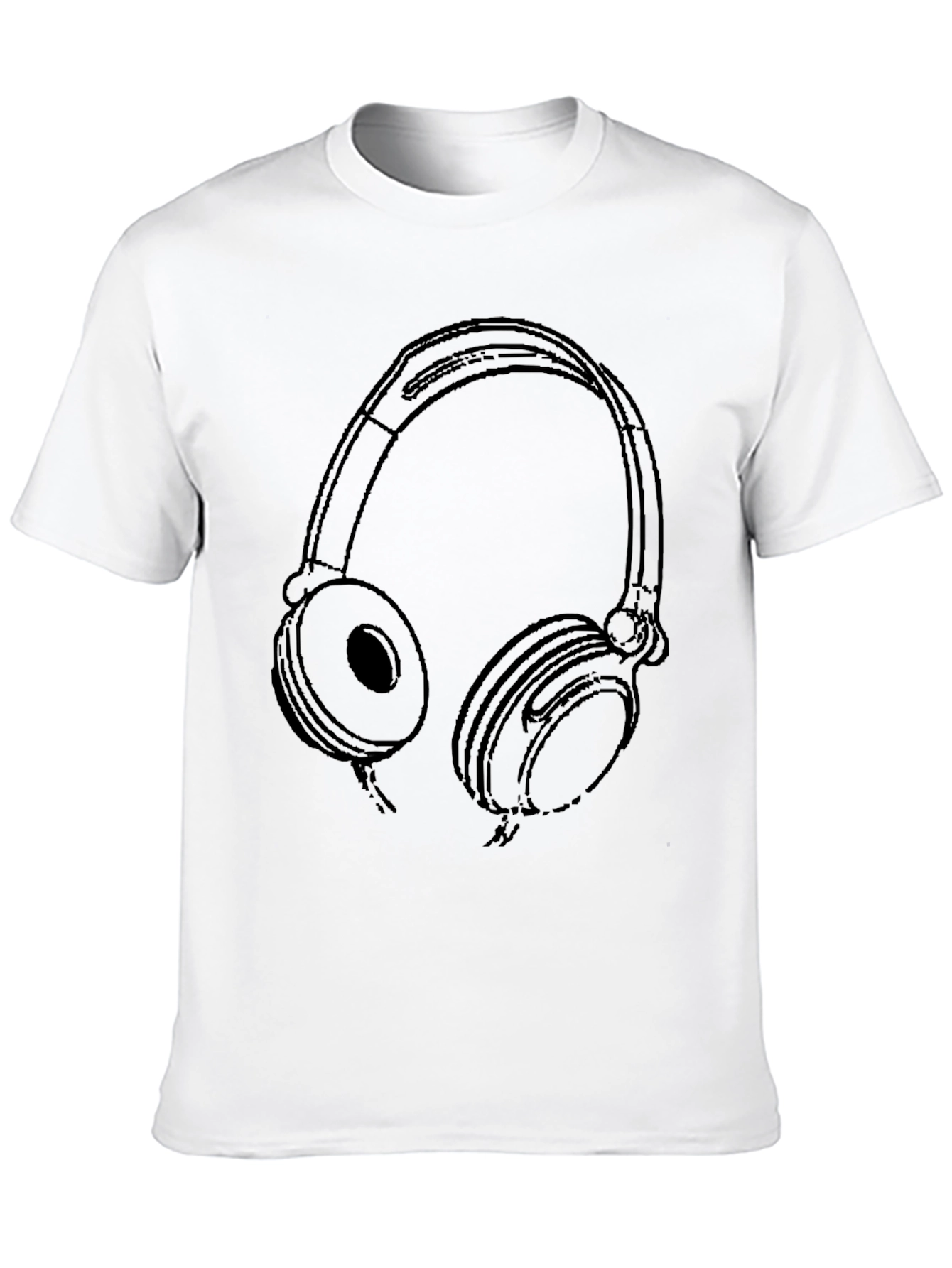 Cool Headphones Graphic Black T-Shirt