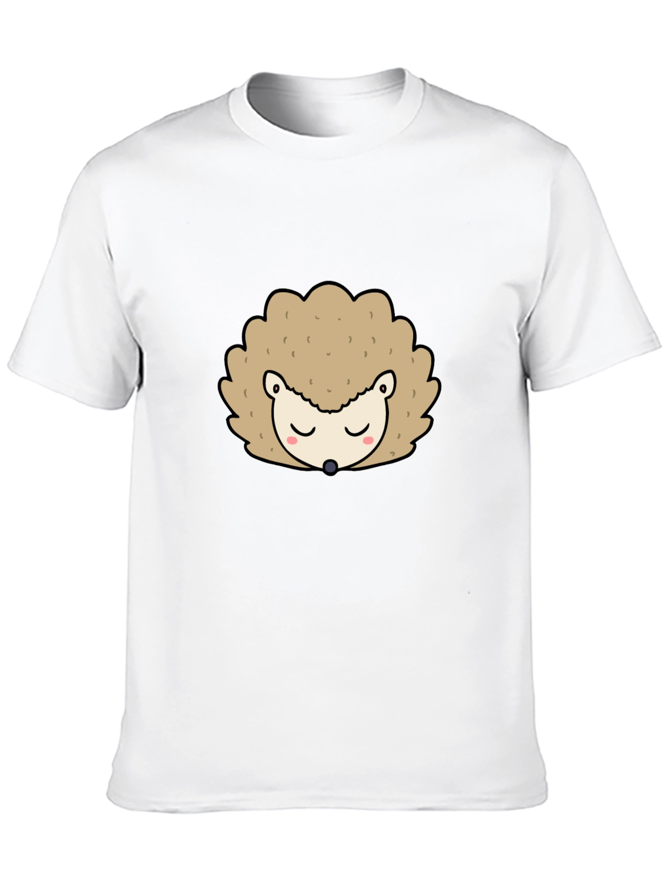 Cute Hedgehog Graphic Tee - Black Unisex T-Shirt