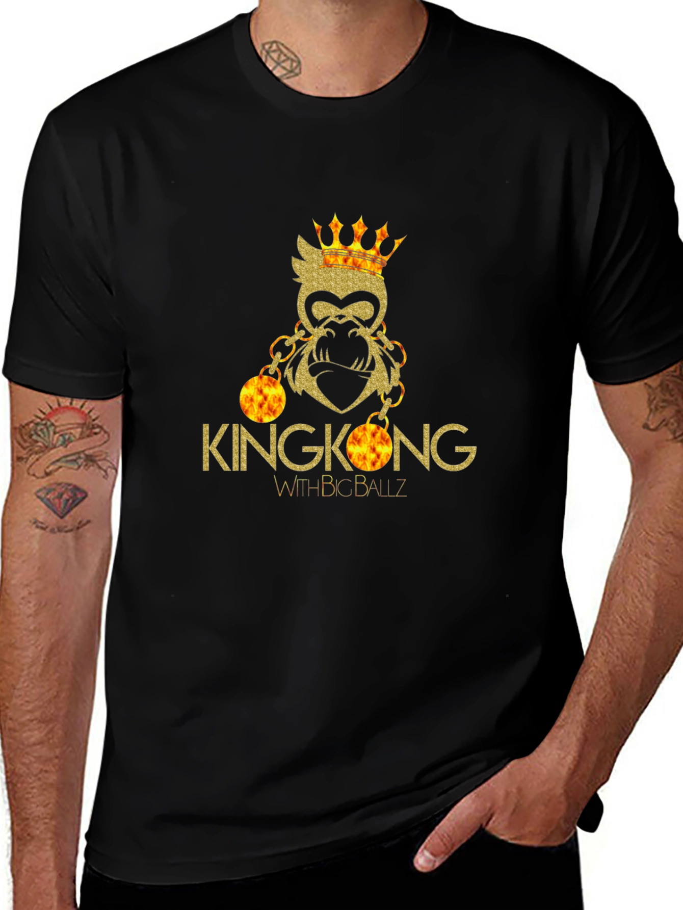 Kingkong With Big Ballz Black T-Shirt