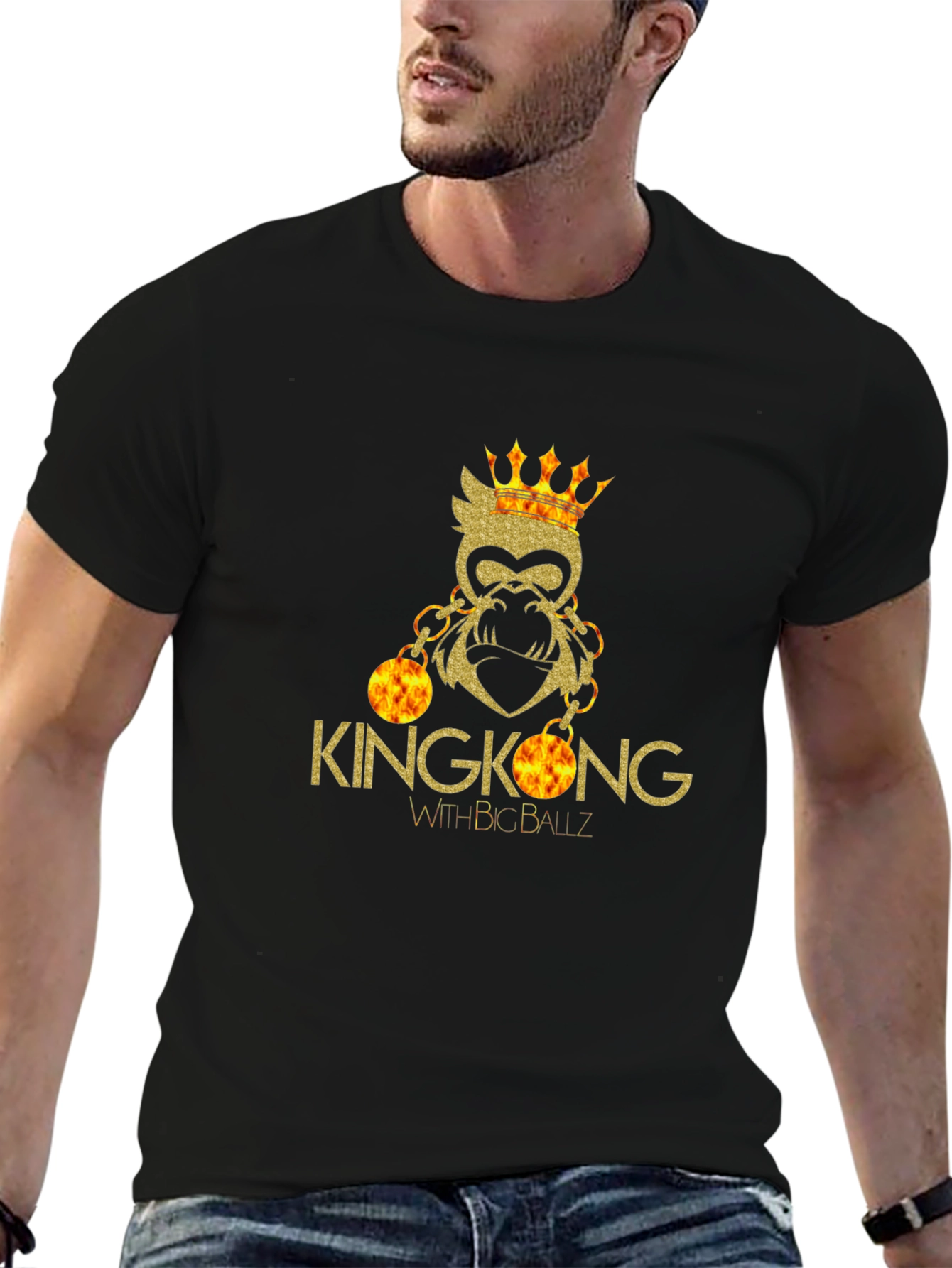 Kingkong With Big Ballz Black T-Shirt