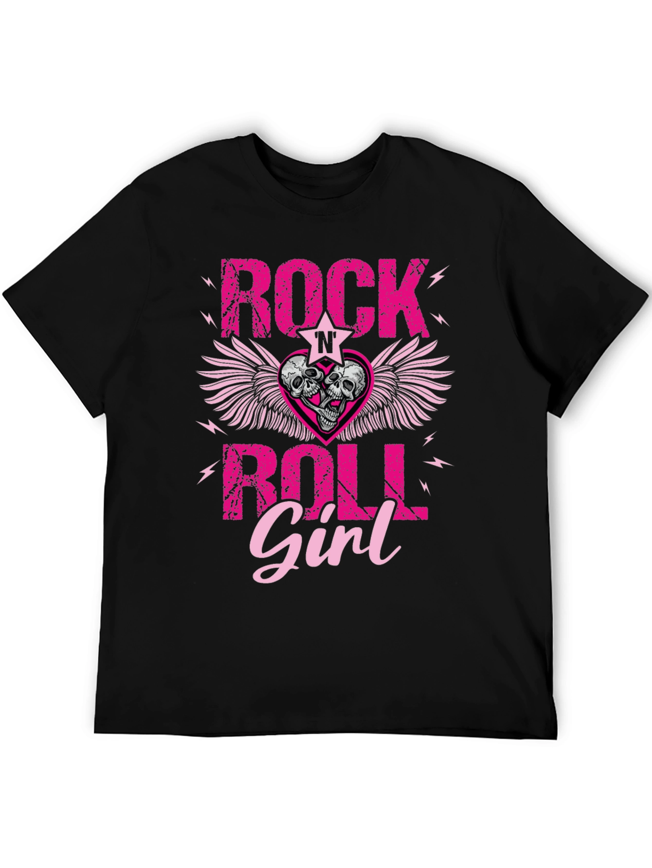 Rock N Roll Girl T-Shirt: Skull Winged Heart