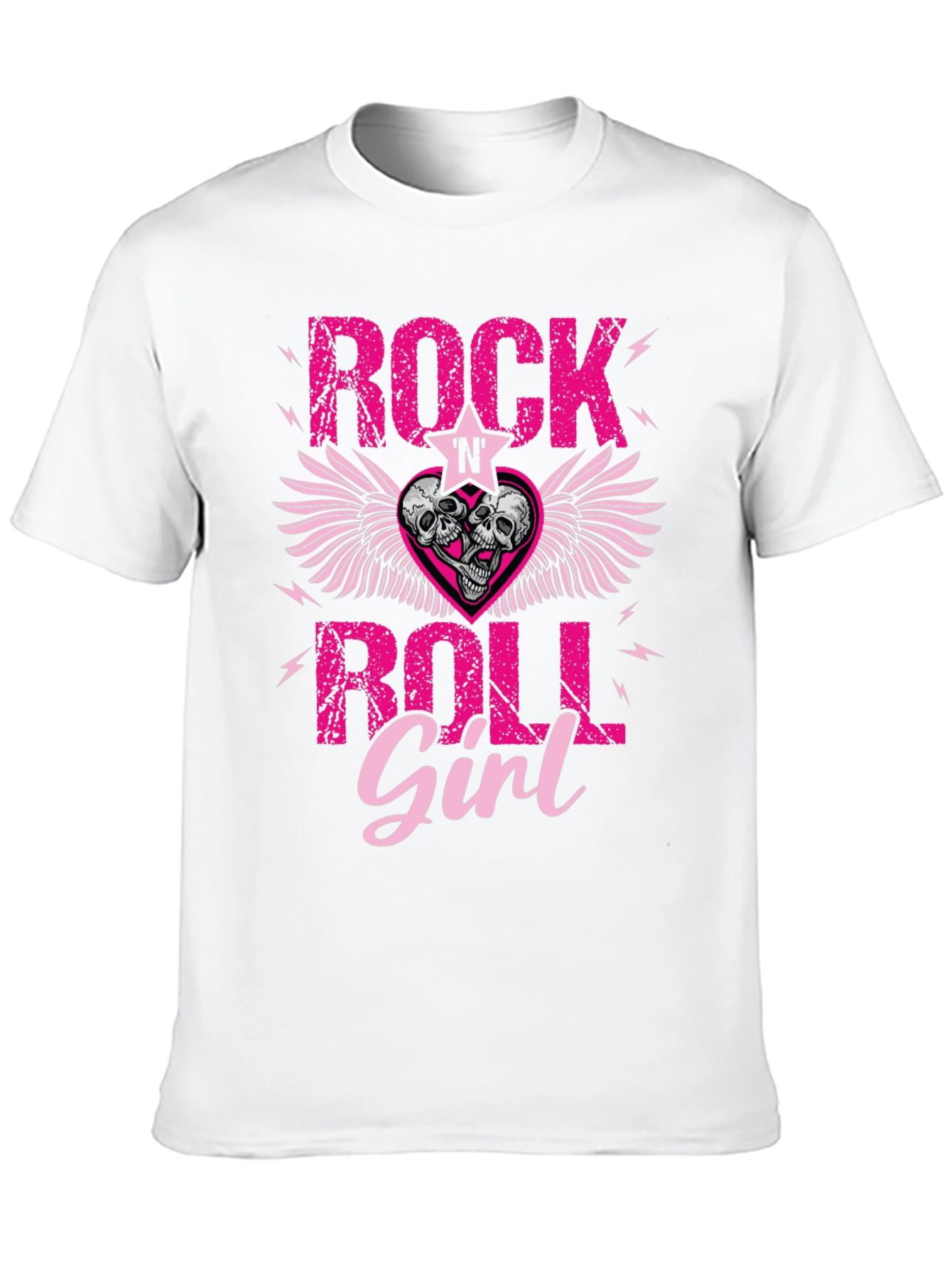 Rock N Roll Girl T-Shirt: Skull Winged Heart