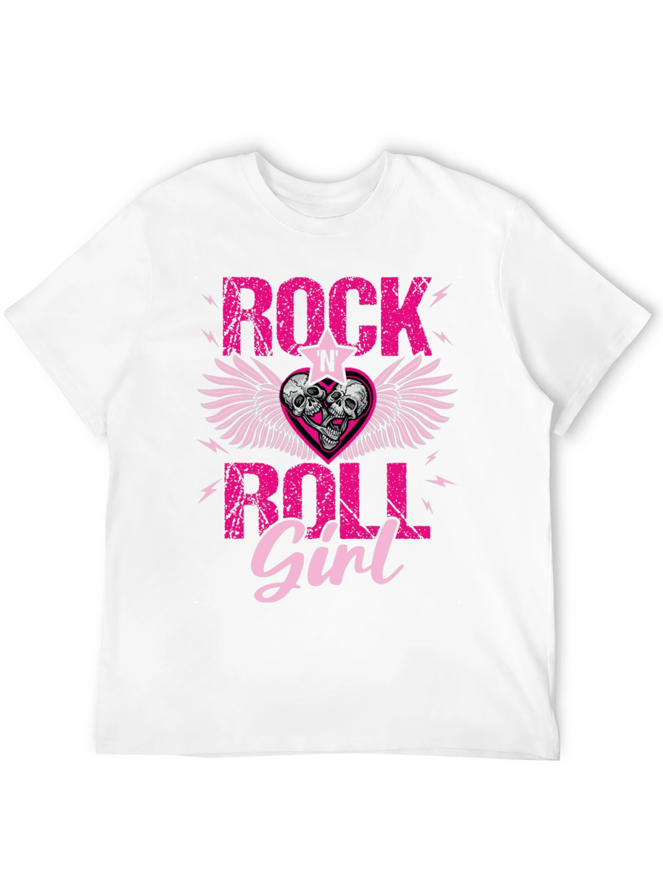 Rock N Roll Girl T-Shirt: Skull Winged Heart