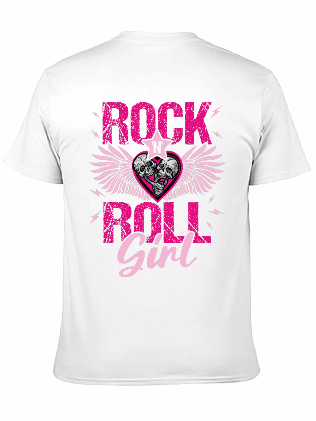 Rock N Roll Girl T-Shirt: Skull Winged Heart