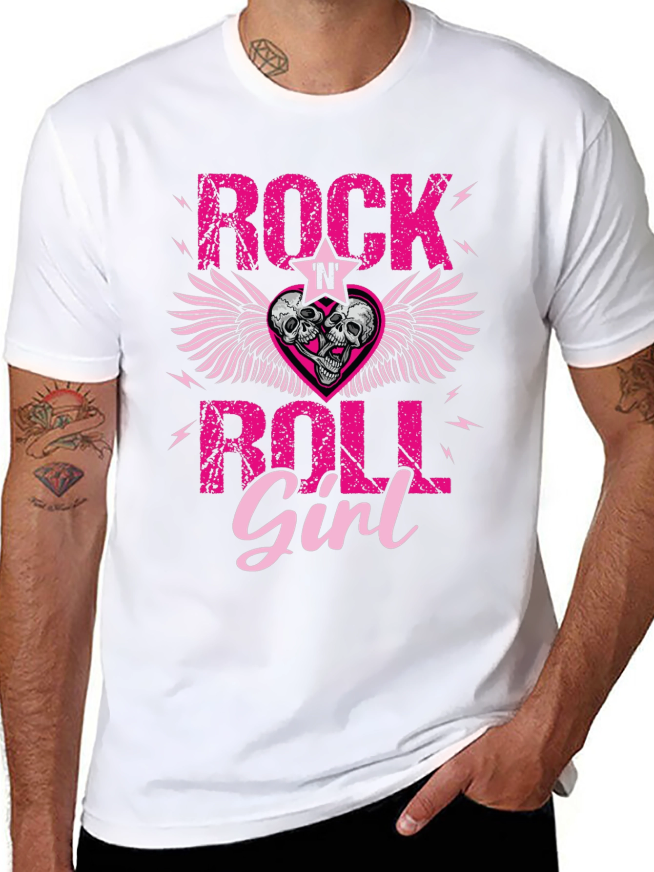 Rock N Roll Girl T-Shirt: Skull Winged Heart