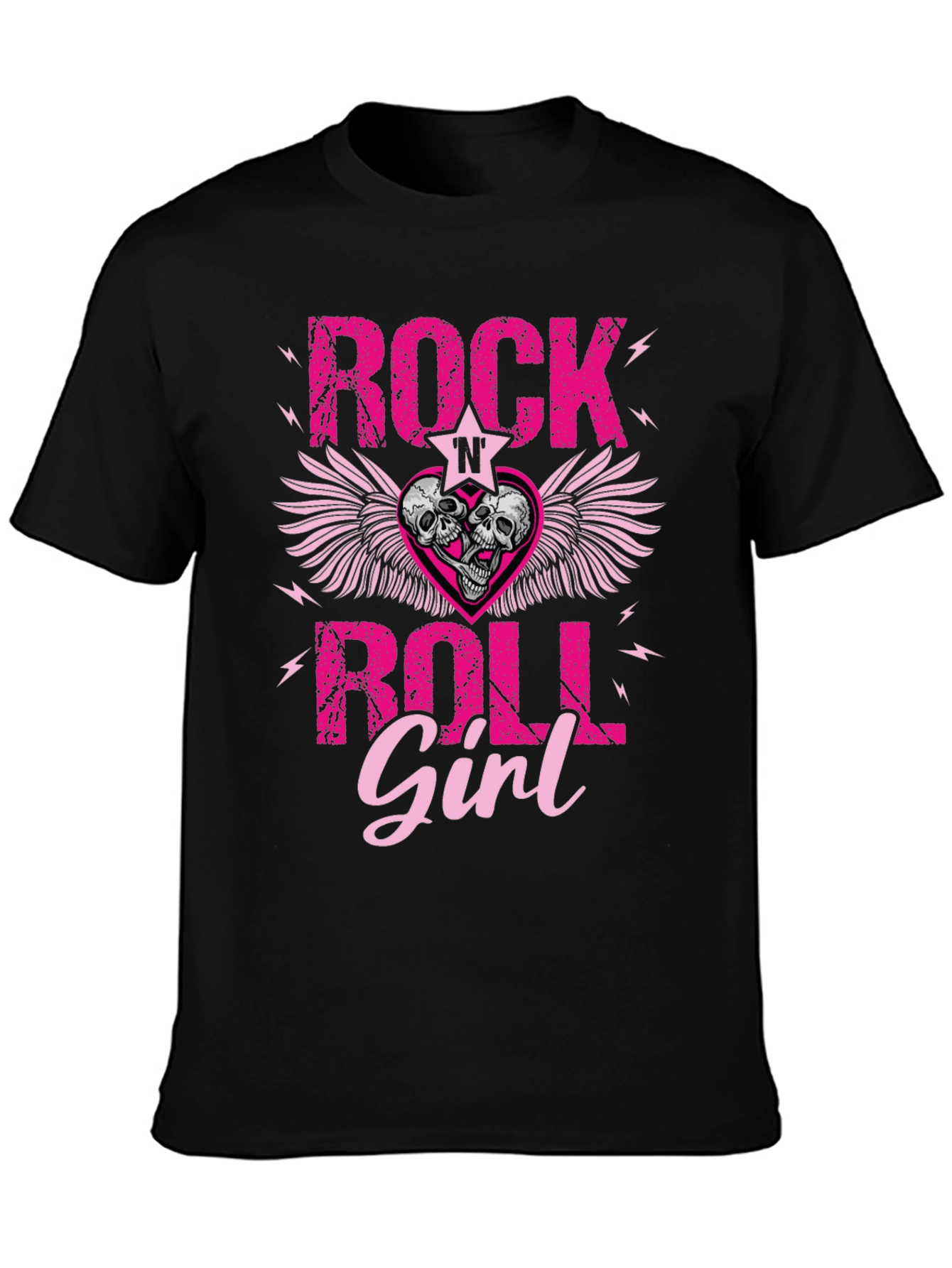 Rock N Roll Girl T-Shirt: Skull Winged Heart