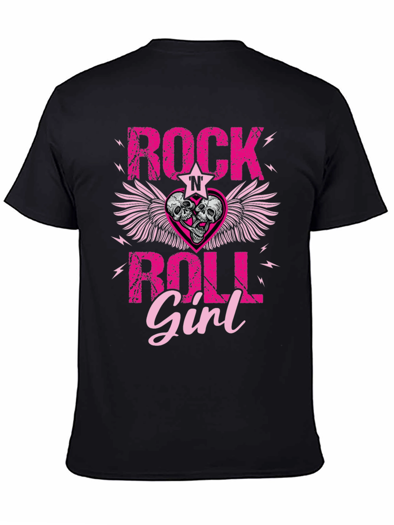 Rock N Roll Girl T-Shirt: Skull Winged Heart