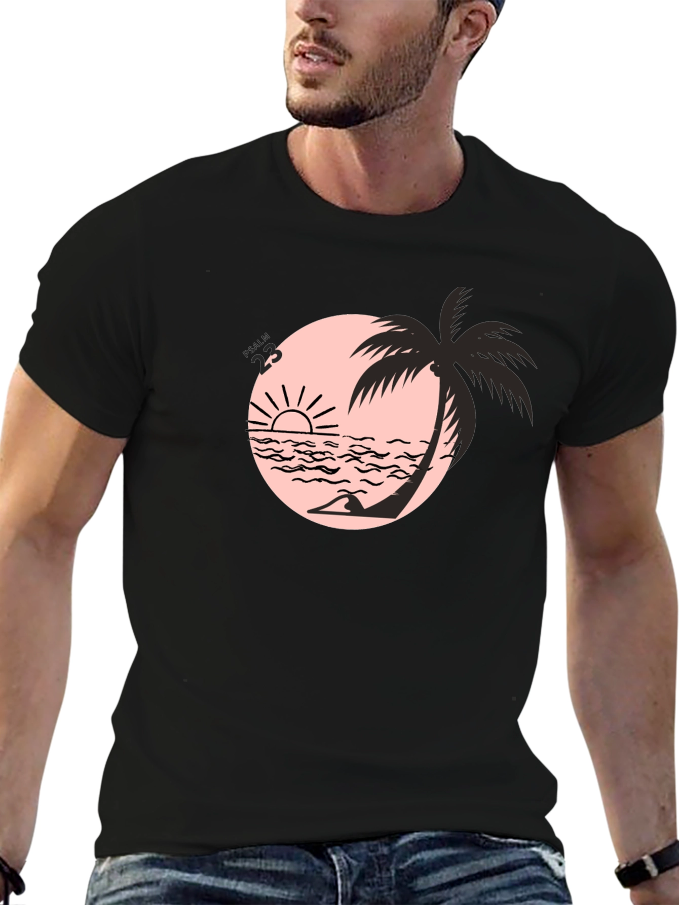 Black Beach Palm Graphic Tee