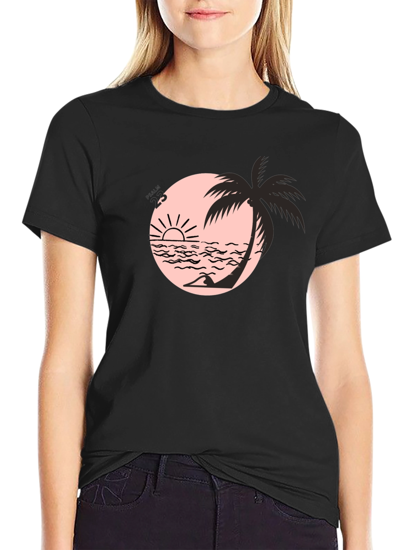 Black Beach Palm Graphic Tee