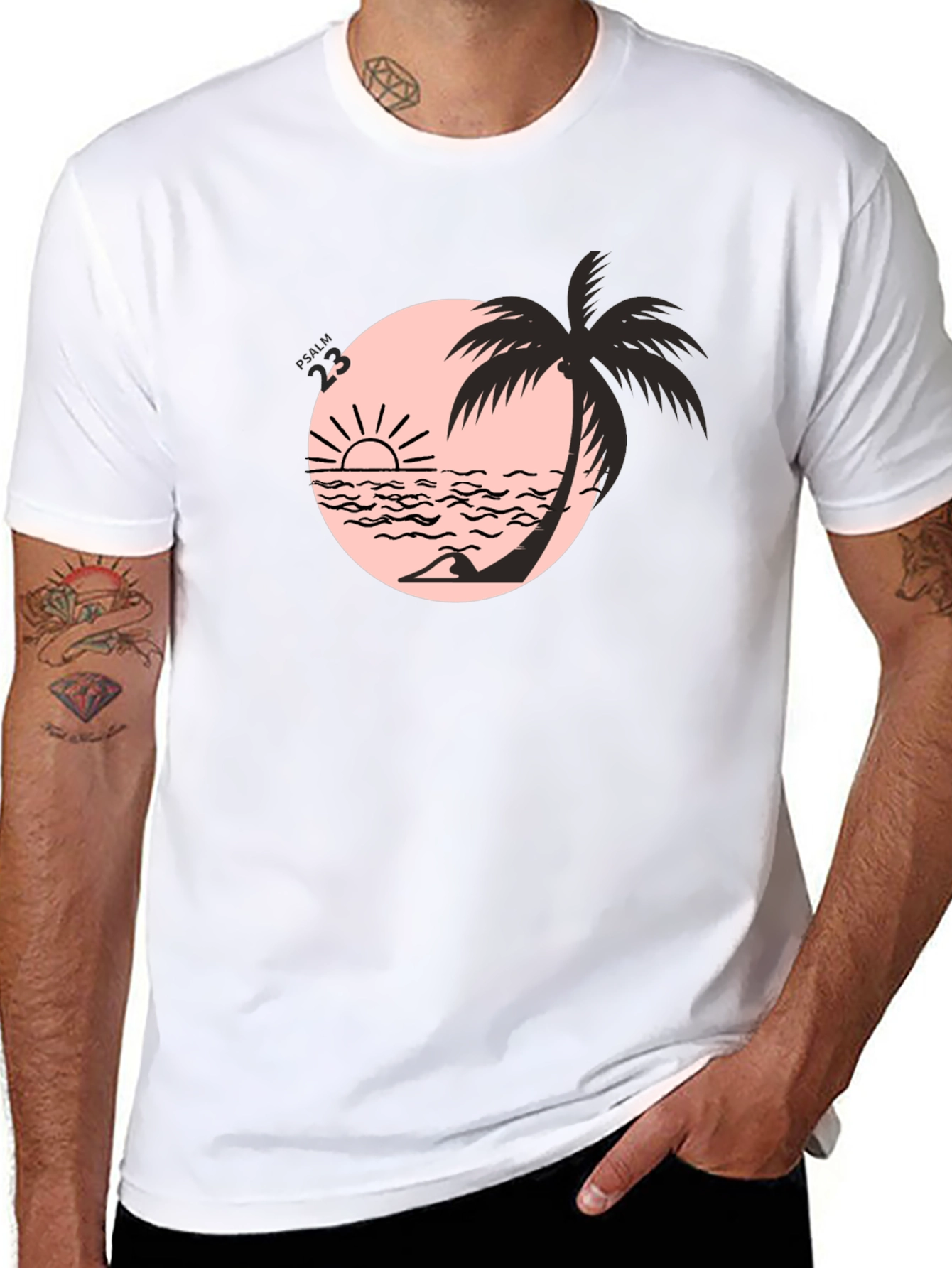 Black Beach Palm Graphic Tee