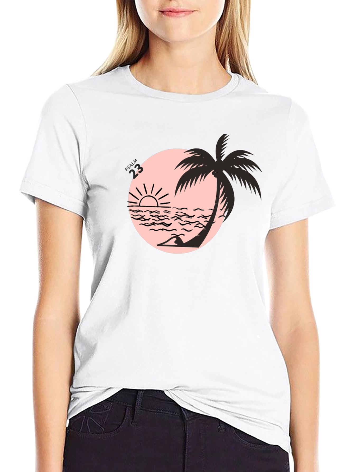 Black Beach Palm Graphic Tee
