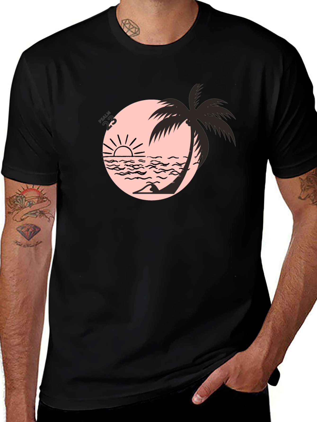 Black Beach Palm Graphic Tee