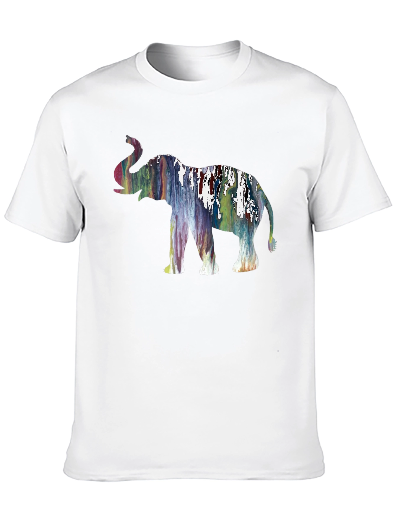 Abstract Elephant Graphic Black T-Shirt