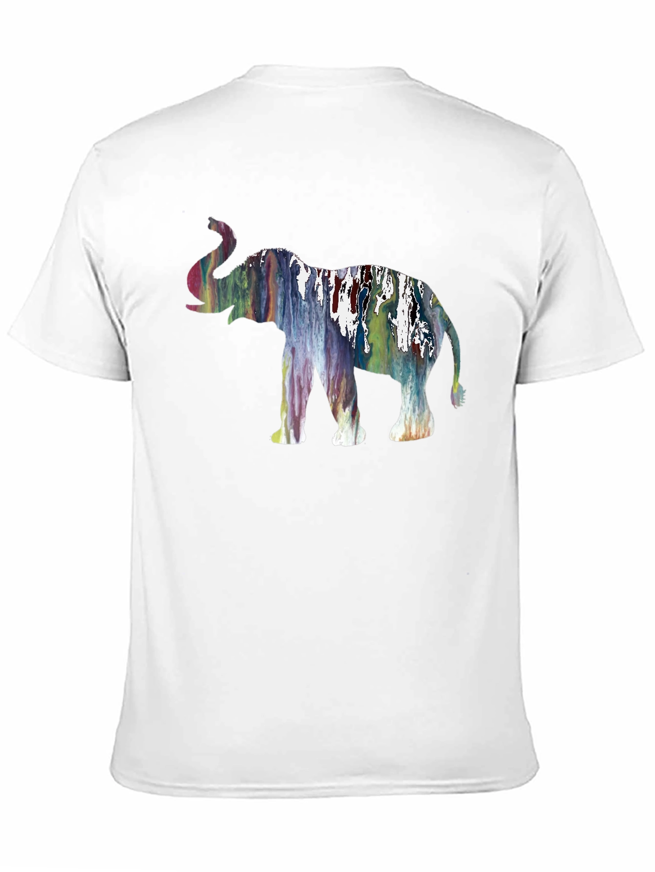 Abstract Elephant Graphic Black T-Shirt