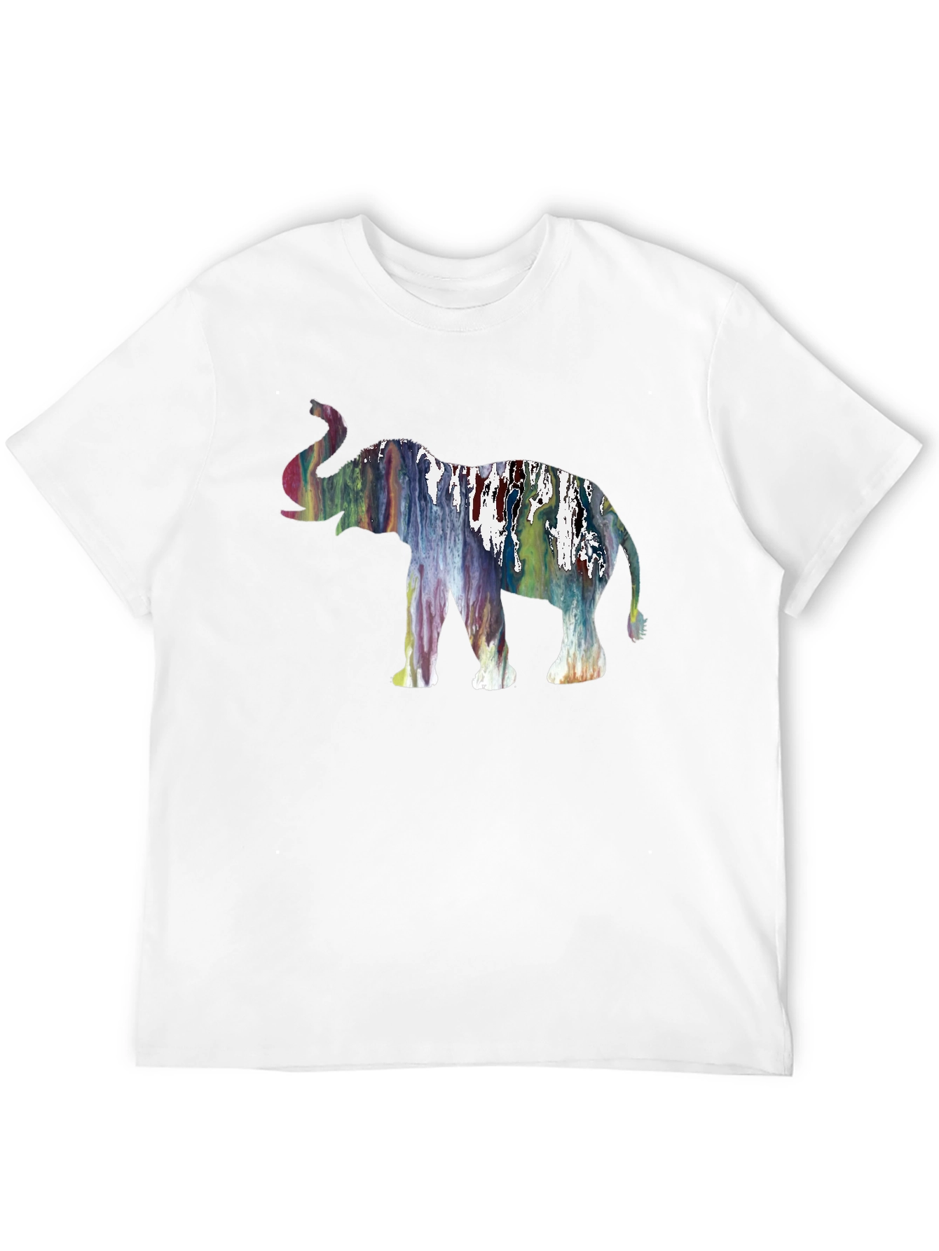 Abstract Elephant Graphic Black T-Shirt