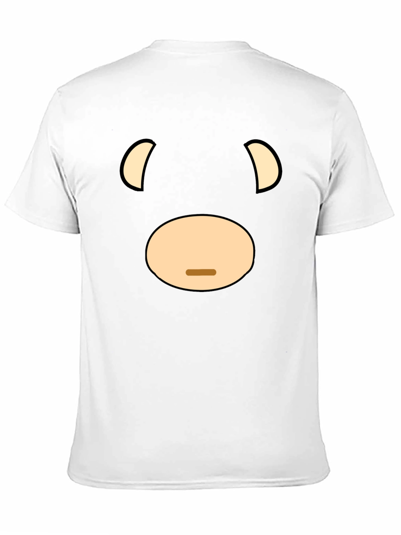 Funny Cartoon Bear Face Graphic Black T-Shirt